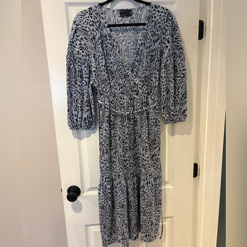Never worn! Blue Leopard Print Dress